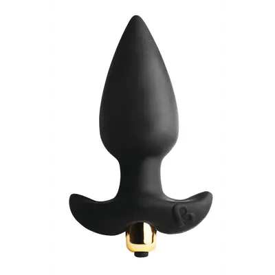 Rocks Off Butt Throb Black - анальная вибропробка, 12х4.2 см (чёрный)