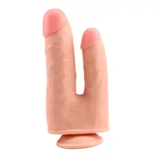 Bromeo #02 Double Dong подвійний фалоімітатор на присосці, 23х4.6 см