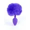 Boss Jewellery Silicon PLUG Bunny Tail Purple - Анальная пробка с хвостом, 6,5х2,7 см (фиолетовый)