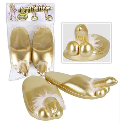 Orion Golden Penis Puschen - Елітні домашні капці з пенісом (золотий)