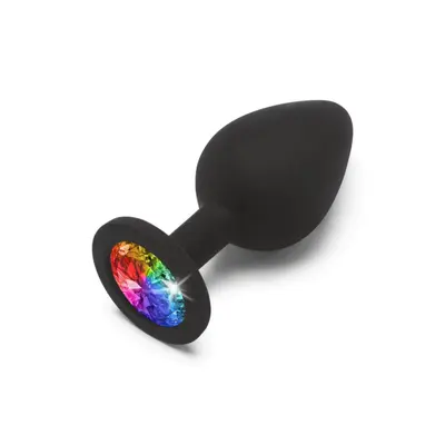 Toy Joy Rainbow Booty Jewel Medium - Анальна пробка з райдужним кристалом в основі, 8х3.5 см (M)