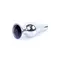 Boss Jewellery Silver Butt Plug Black - Анальна пробка з кристалом, 9,3х3 см (чорний)