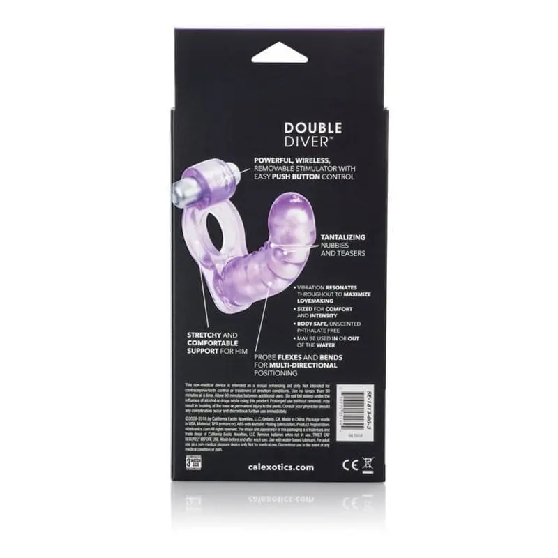 CalExotics Double Diver - насадка для двойного проникновения, 10х3 см (фиолетовый) CalExotics Double Diver - насадка для двойного проникновения, 10х3 см (фиолетовый)