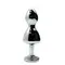 Wooomy Lollypop Double Ball Metal Plug M - Анальная пробка, 9.4х3.1 см (синий)