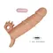 LyBaile Penis extended Sleeve Connor Flesh Vibro - вибронасадка для увеличения члена с клиторальным стимулятором, +4 см (телесный)