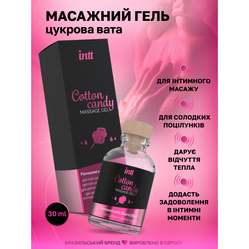 Массажный гель Intt, 30 мл (сладкая вата)