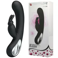 LyBaile Pretty Love Webb Vibrator Black - Силиконовый вибратор-кролик, 21х3.5 см (черный)