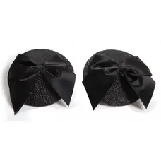 Bijoux Indiscrets Burlesque pasties Glitter and Bow - Пестиси, (чорний)