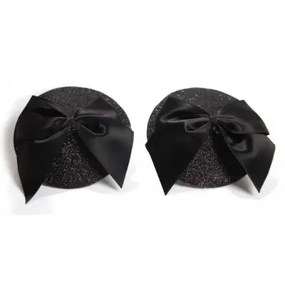 Bijoux Indiscrets Burlesque pasties Glitter and Bow - Пестиси, (чорний)