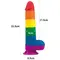 LoveToy 9'' Prider Dildo - радужный силиконовый фаллоимитатор с присоской, 22.5х4 см