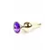 Boss Jewellery Gold Butt Plug Purple - Анальна пробка з кристалом, 9,5х3 см (фіолетовий)