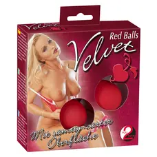 Velvet Red Balls - Вагинальные шарики, 23 см (красный)