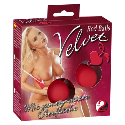 Velvet Red Balls - Вагінальні кульки, 23 см (червоний)