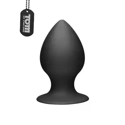 Tom of Finland Medium Silicone Anal Plug - Средняя анальная пробка с присоской, 10 см (черный)