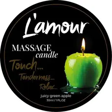 Массажная свеча L'amour Juicy Green Apple, 30 мл (зеленое яблоко)