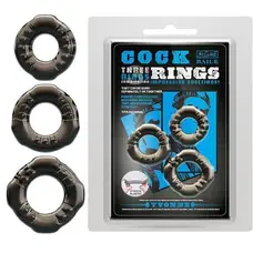 Cock ring Yvonne Set of 3 - Набор эрекционных колец (чёрный)