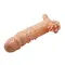 LyBaile Penis extended Sleeve Connor Flesh Vibro - вибронасадка для увеличения члена с клиторальным стимулятором, +4 см (телесный)