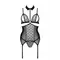 Passion Dominica Corset - еротичний корсет з підв'язками для панчіх, S/M (чорний)