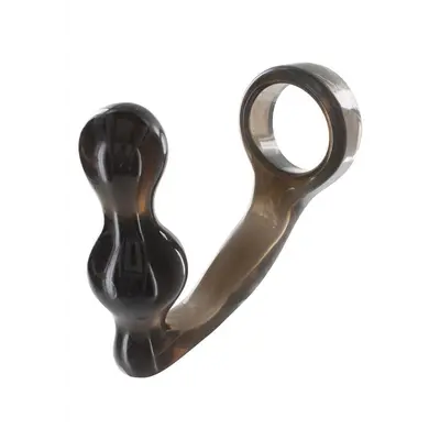 Toy Joy Manpower Plug & Penisring - Анальная пробка с эрекционным кольцом, 11.5х4 см (серый)