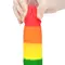 LoveToy 9'' Prider Dildo - радужный силиконовый фаллоимитатор с присоской, 22.5х4 см