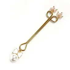 Art of Sex Clit Clamp Bow Pearl - Зажим для клитора, (золотистый)