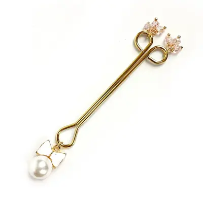 Art of Sex Clit Clamp Bow Pearl - Затискач для клітора, (золотистий)