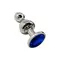 Wooomy Lollypop Double Ball Metal Plug M - Анальная пробка, 9.4х3.1 см (синий)