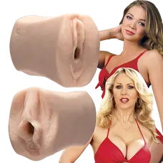 Doc Johnson Jessie Andrews / Julia Ann - мастурбатор двусторонний - вагина/вагина, 14.7х6.4 см