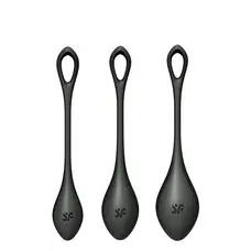 Satisfyer Yoni Power 2 набор йони бусин, диаметр 2-2,5-3 см (чёрный)