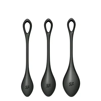 Satisfyer Yoni Power 2 набор йони бусин, диаметр 2-2,5-3 см (чёрный)
