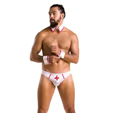 Passion - 037 SET GREGORY white - Сексуальний комплект медбрату, XXL/XXXL