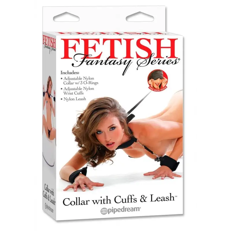 Pipedream Collar with Cuffs and Leash - ошейник с поводком и наручниками Pipedream Collar with Cuffs and Leash - ошейник с поводком и наручниками