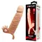 LyBaile Penis extended Sleeve Connor Flesh Vibro - вибронасадка для увеличения члена с клиторальным стимулятором, +4 см (телесный)