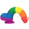 LoveToy 9'' Prider Dildo - радужный силиконовый фаллоимитатор с присоской, 22.5х4 см