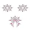 Petits Joujoux Gloria set of 3 Black/Pink - пестис із кристалів, прикраса на груди та вульву (чорний)