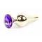 Boss Jewellery Gold Butt Plug Purple - Анальна пробка з кристалом, 9,5х3 см (фіолетовий)