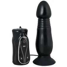 Orion Anal Pusher - Анальная пробка с вибрацией и толчковыми движениями, 16х4 см (черный)