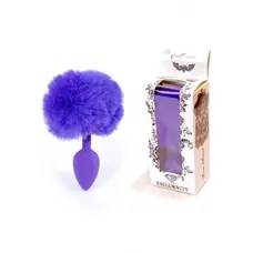 Jewellery Silicon PLUG Bunny Tail Purple - Анальна пробка з хвостом, 6,5х2,7 см (фіолетовий)