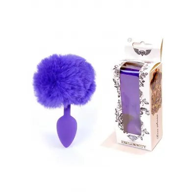 Jewellery Silicon PLUG Bunny Tail Purple - Анальна пробка з хвостом, 6,5х2,7 см (фіолетовий)