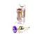 Boss Jewellery Gold Butt Plug Purple - Анальна пробка з кристалом, 9,5х3 см (фіолетовий)