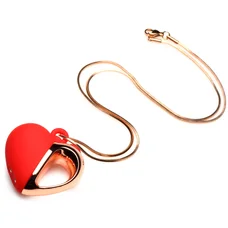 Charmed Vibrating Silicone Heart Necklace - ожерелье с подвеской вибратором, 90 см (красный)