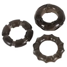 Stretchy Cock Rings набор из 3 эрекционных колец с разными текстурами, 2.4 см