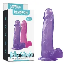 Jelly Studs Crystal Dildo Large Purple - Фаллоимитатор, 20 см (фиолетовый)