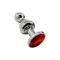 Wooomy Lollypop Double Ball Metal Plug M - Анальна пробка, 9.4х3.1 см (червоний)