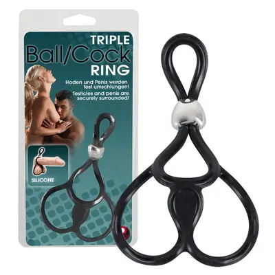 Triple Ball and Cock Ring - Ерекційна петля