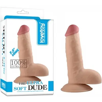 The Ultra Soft Dude Flesh 7.5" - фалоімітатор, 18 см (тілесний)