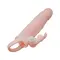 Brave Men Vibro Penis Sleeve Flesh with Bunny - Насадка на пенис, 16,4 см (телесный)