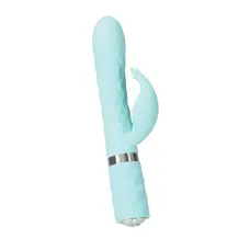 Pillow Talk Lively Teal - Роскошный вибратор с кристаллом Сваровски для точки G, 24х3.7 см (бирюзовый)