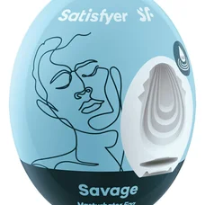 Satisfyer Masturbator Egg Single Savage мастурбатор яйцо, 7х5.5 см (голубой)