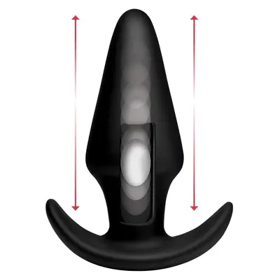 Kinetic Thumping 7X Large Anal Plug - Анальная пробка с толчковыми движениями, 13.3х4,8 см (чёрный)